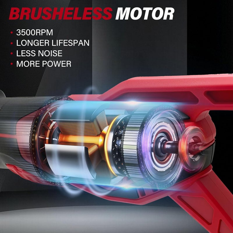 RAYLEEY Cordless Reciprocating Saw Compatible MILWAUKEE 18V LI-ION Battery.Electric Sierra Recíproca With Brushless Motor And 4 Blades、Tools-Free Blades Install.0-3500RPM Recipro sawzall For Wood/Metal/PVC. - Image 4